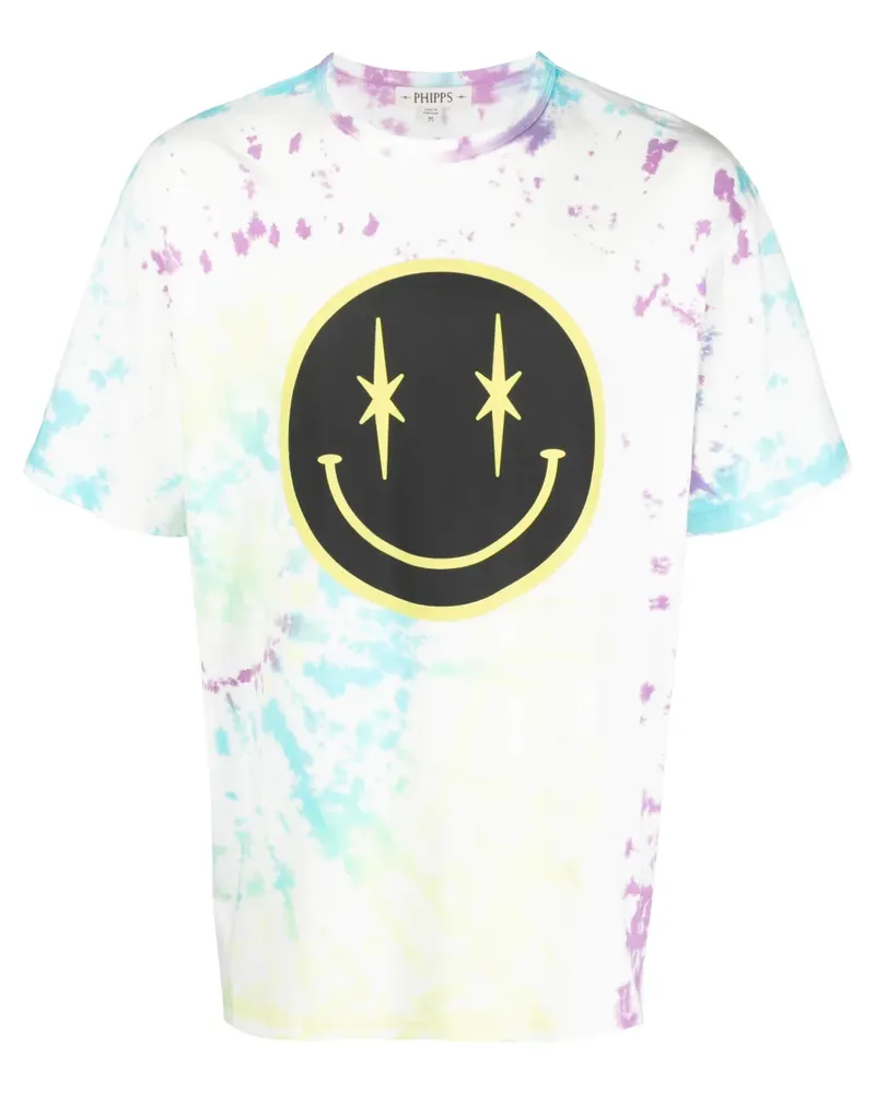 PHIPPS T-Shirt mit Batikmuster - Weiß Weiß