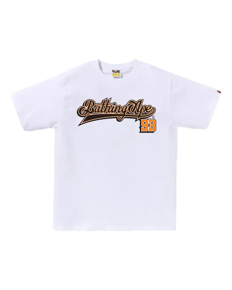 BAPE T-Shirt mit Baseball-Logo - Weiß Weiß