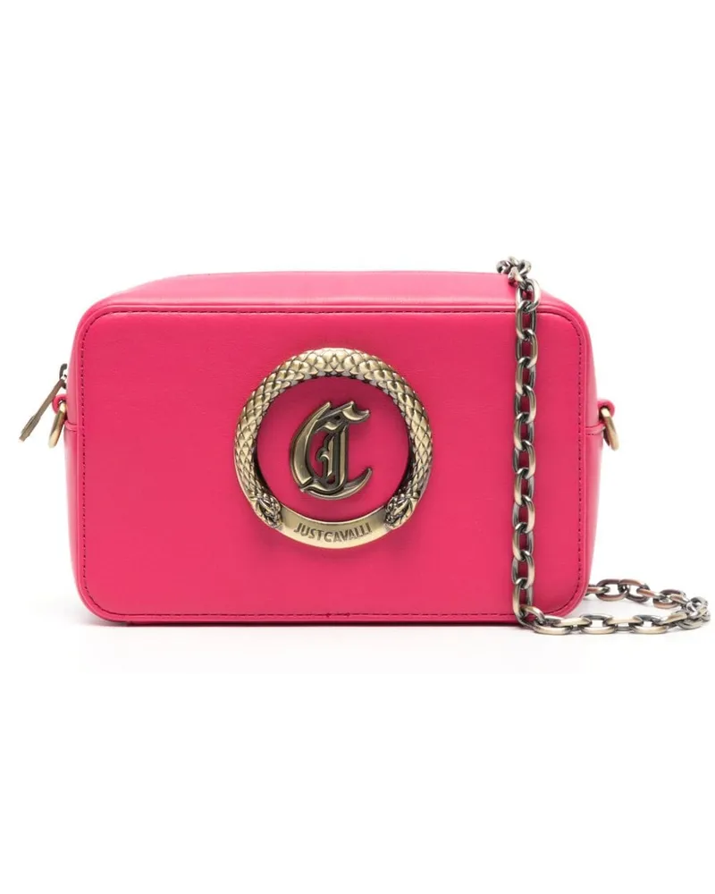 Just Cavalli Handtasche mit Logo-Schild Rosa