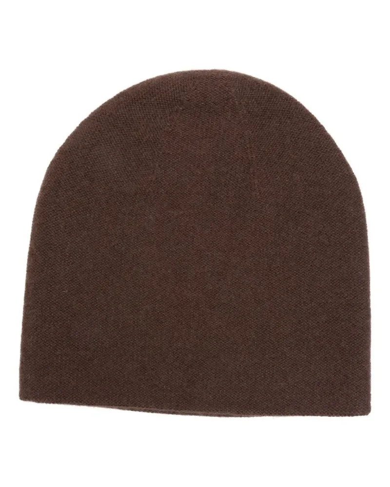Warm-ME Gerippte Beanie aus Kaschmir - Braun Braun