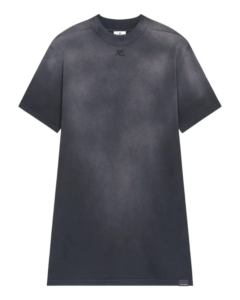 Courrèges Kurzärmeliges Minikleid - Schwarz Schwarz