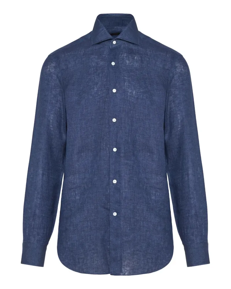 BARBA buttoned shirt - Blau Blau
