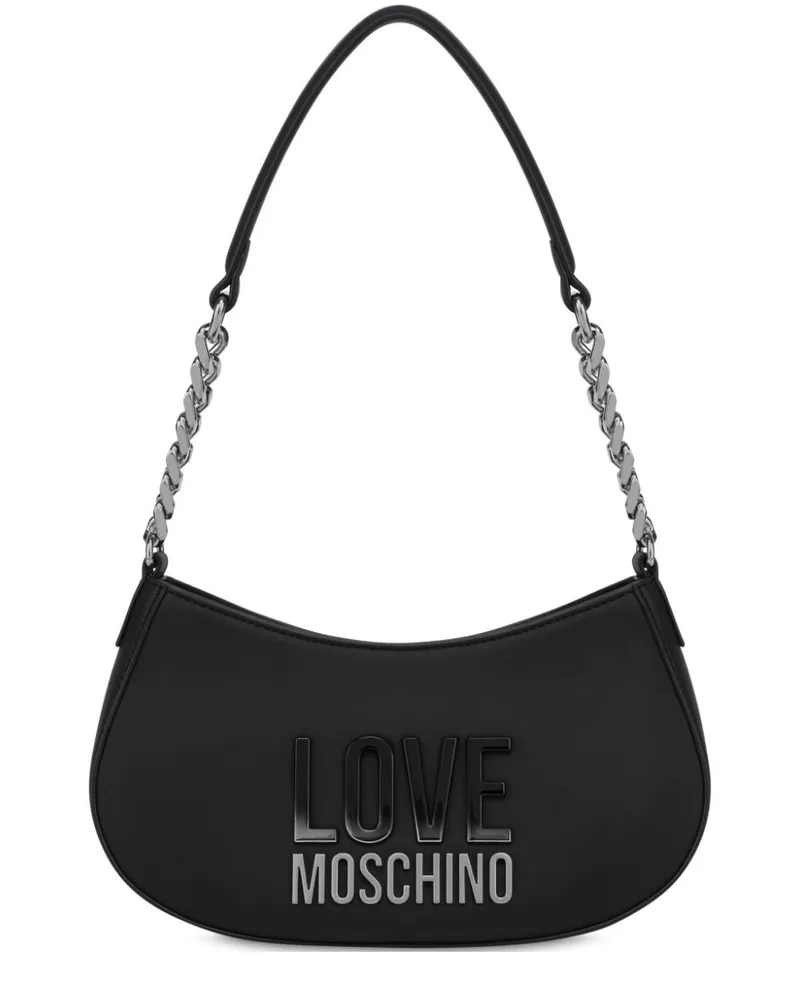 Moschino Schultertasche mit Logo - Schwarz Schwarz