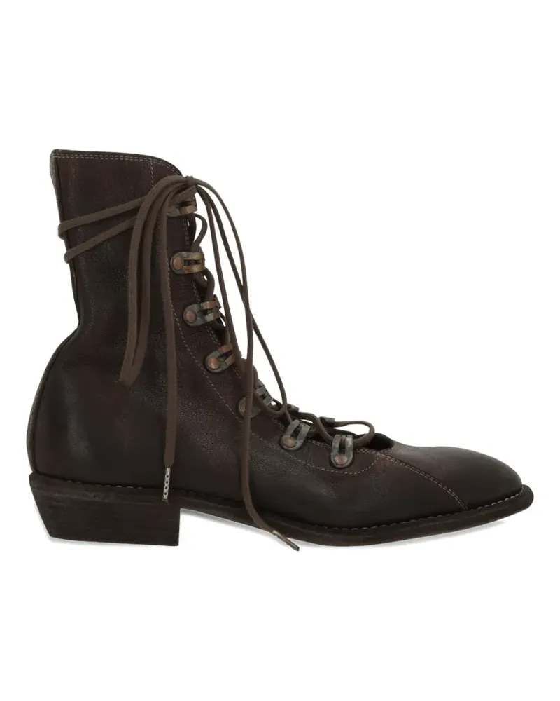 GUIDI lace-up leather ankle boots - Braun Braun