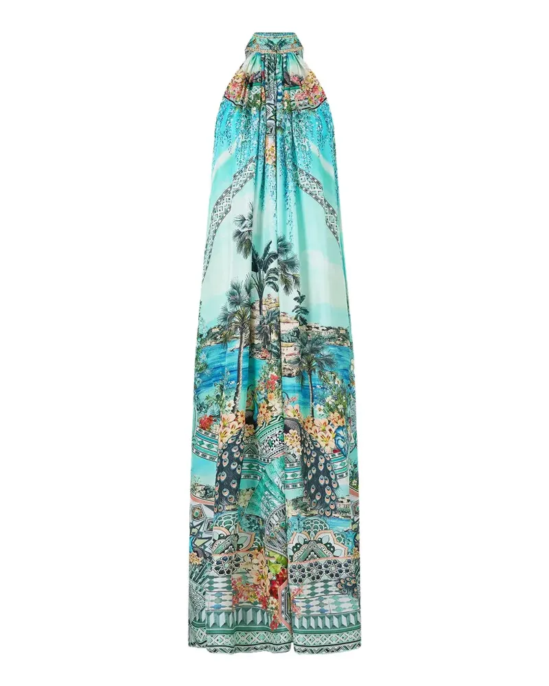 Camilla maxi Balearic Bebé floral-print dress - Blau Blau