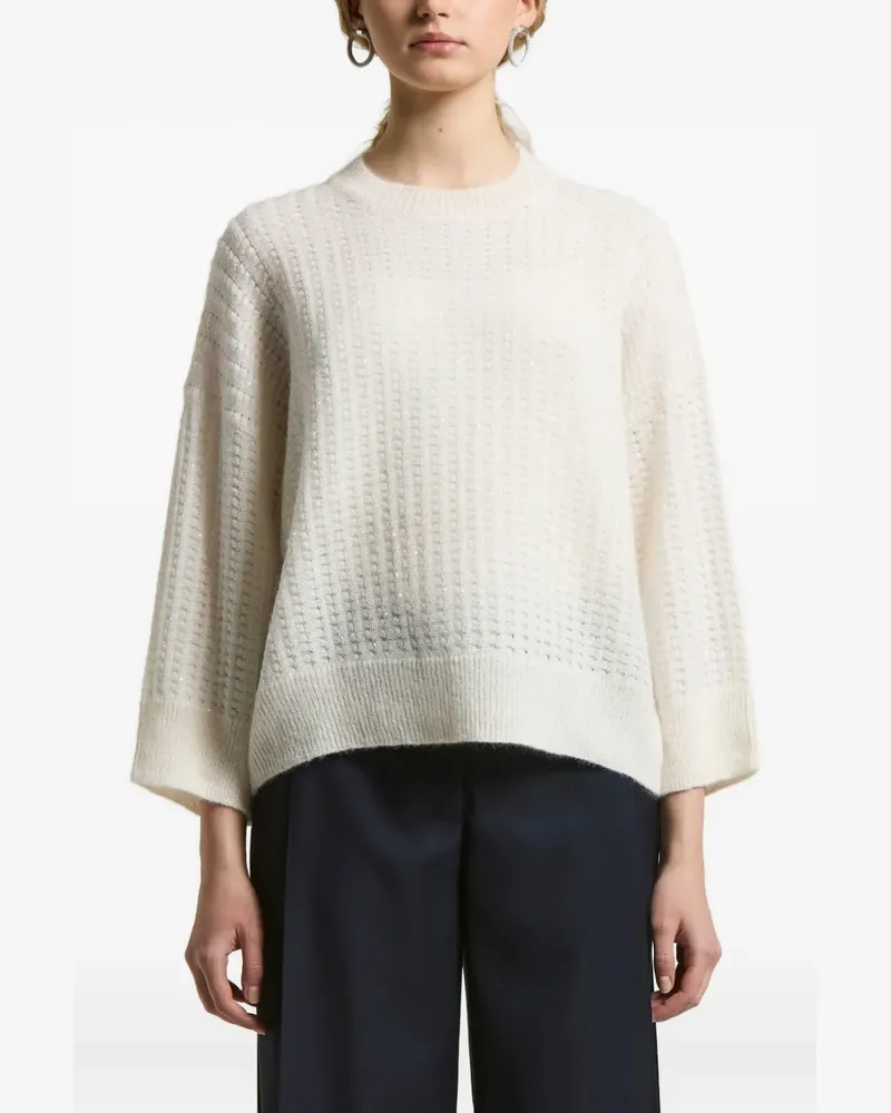 Peserico Pullover mit Rundhalsausschnitt - Weiß Weiß