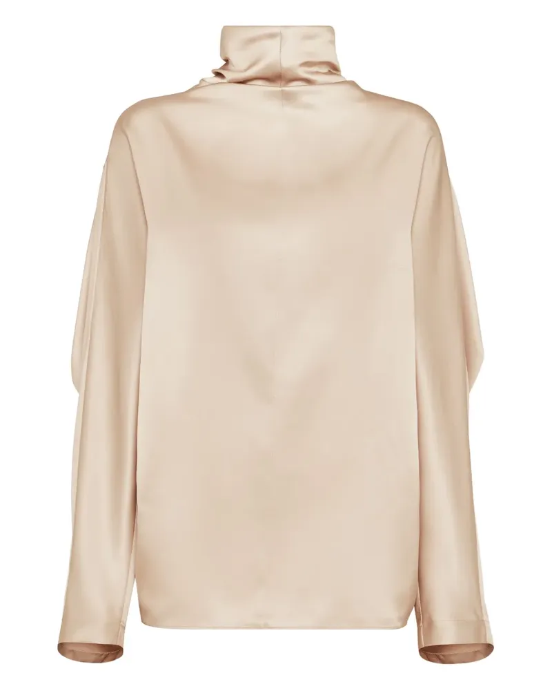 Brunello Cucinelli Bluse aus Seidensatin - Nude Nude