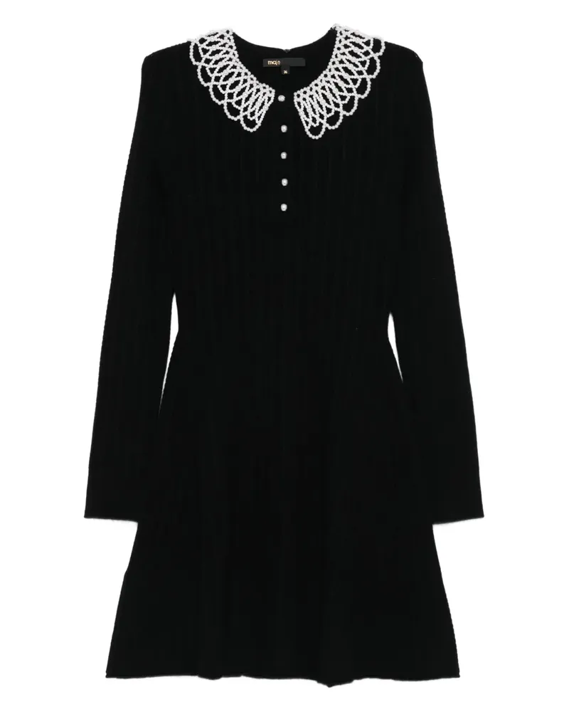 Maje Kleid mit Kunstperlen - Schwarz Schwarz