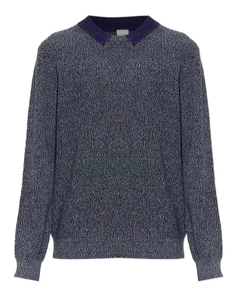 Paul Smith contrast-collar marl sweater - Blau Blau