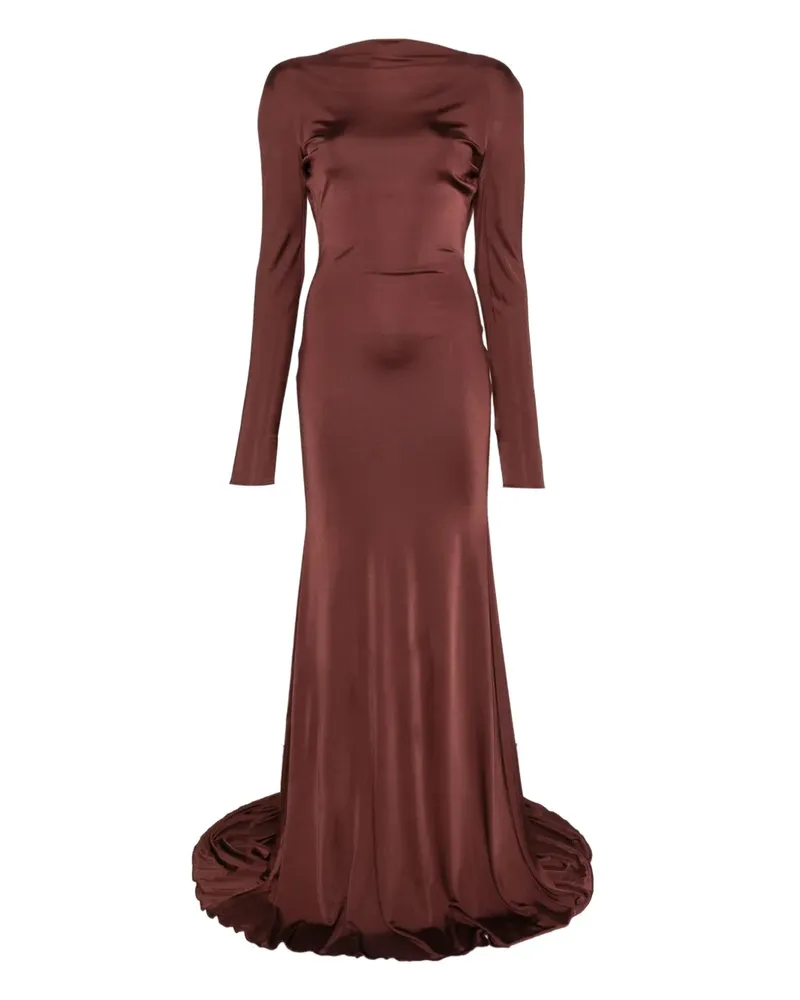 David Koma long-sleeve open-back dress - Rot Rot