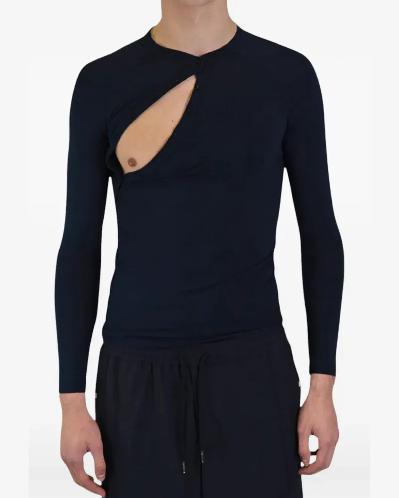 Saul Nash cut-out long-sleeve T-shirt - Blau Blau