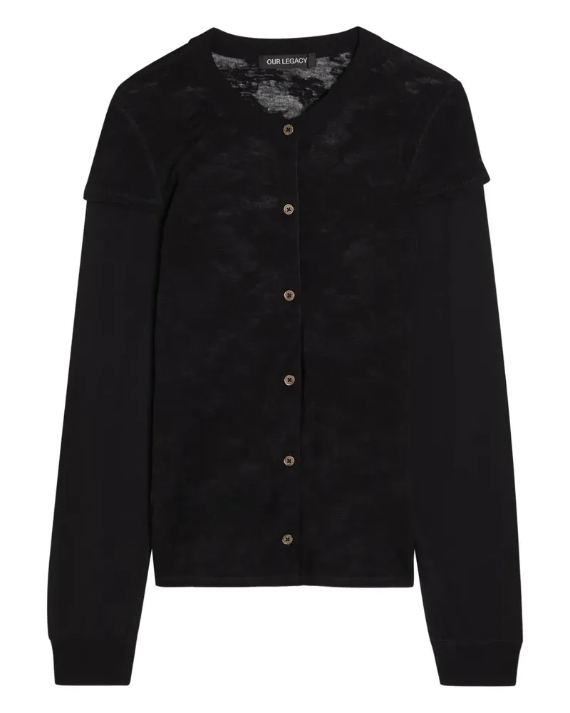 Our Legacy Heat flower-detail cardigan - Schwarz Schwarz