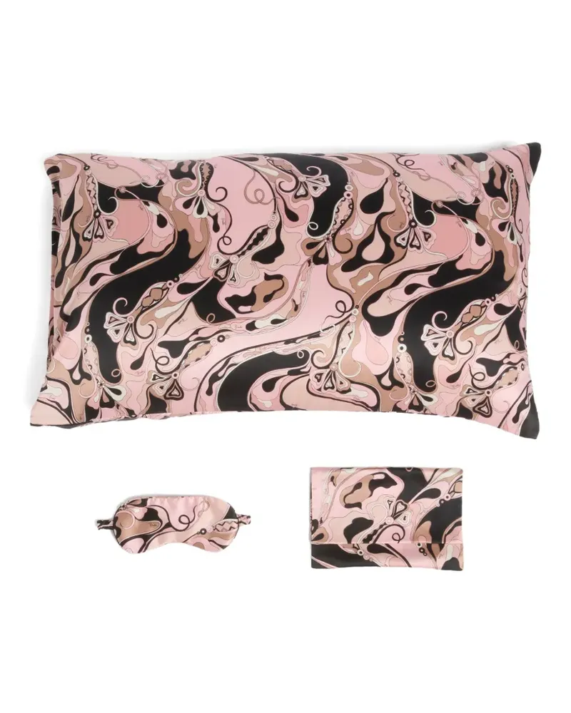 Emilio Pucci Orchidee print silk sleeping kit - Rosa Rosa