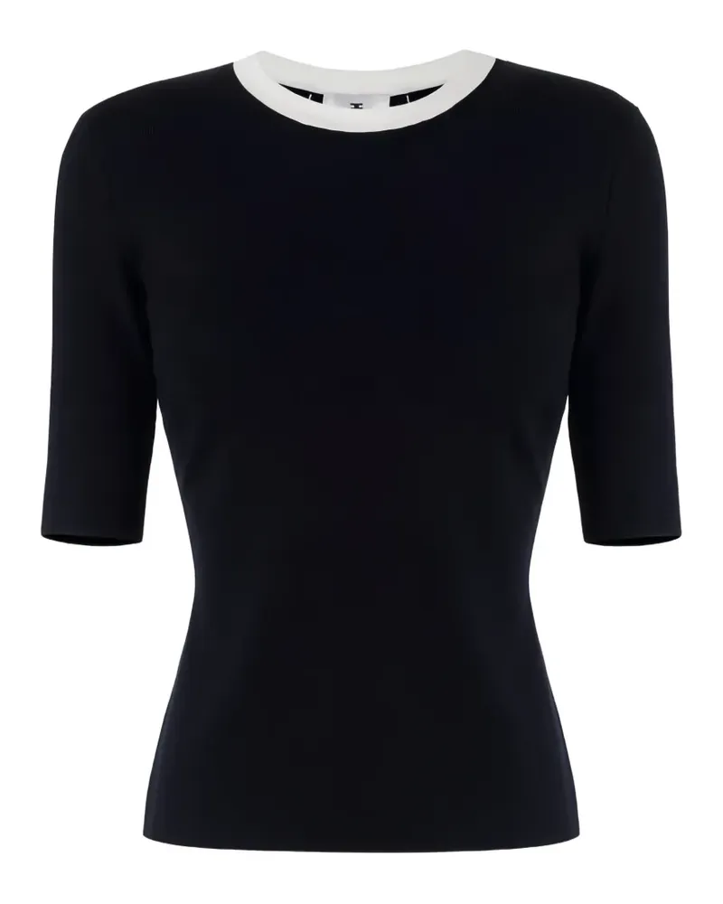 Elisabetta Franchi crew-neck tie-fastening top - Schwarz Schwarz