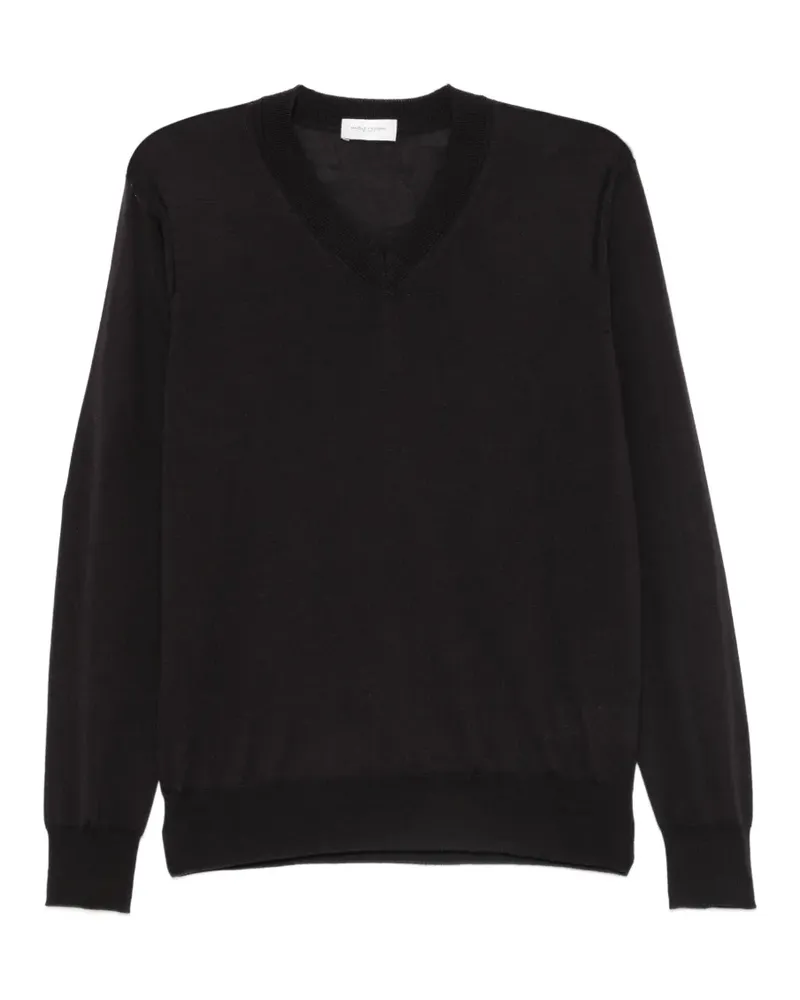 Paolo Pecora Milano Pullover mit V-Ausschnitt - Schwarz Schwarz