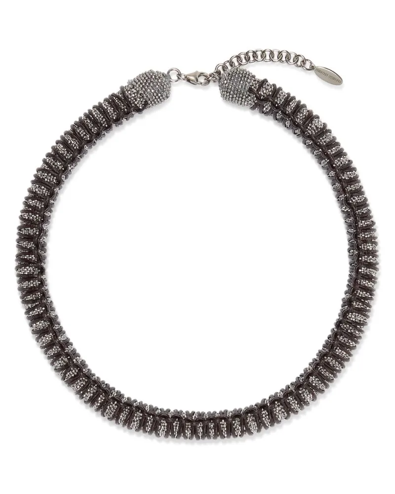 Brunello Cucinelli Choker mit Perlen Silber