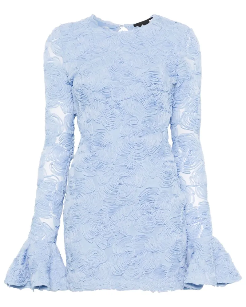 ROTATE Birger Christensen Minikleid mit Blumenapplikation - Blau Blau