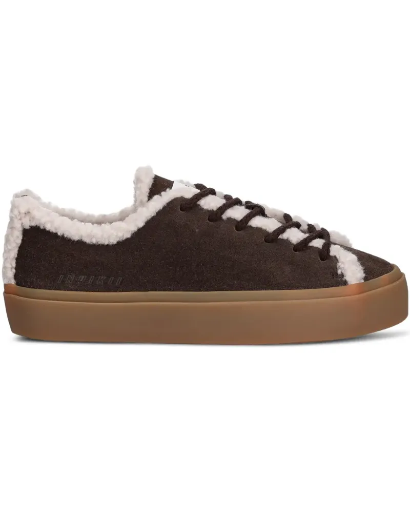 INUIKII shearling lace-up sneakers - Braun Braun