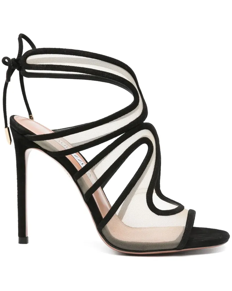 Aquazzura Pantoletten mit Cut-Outs 110mm - Schwarz Schwarz