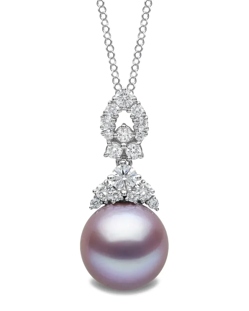 YOKO London 18kt Duchess Weißgoldanhänger mit Süßwasserperlen und Diamanten - Silber Silber