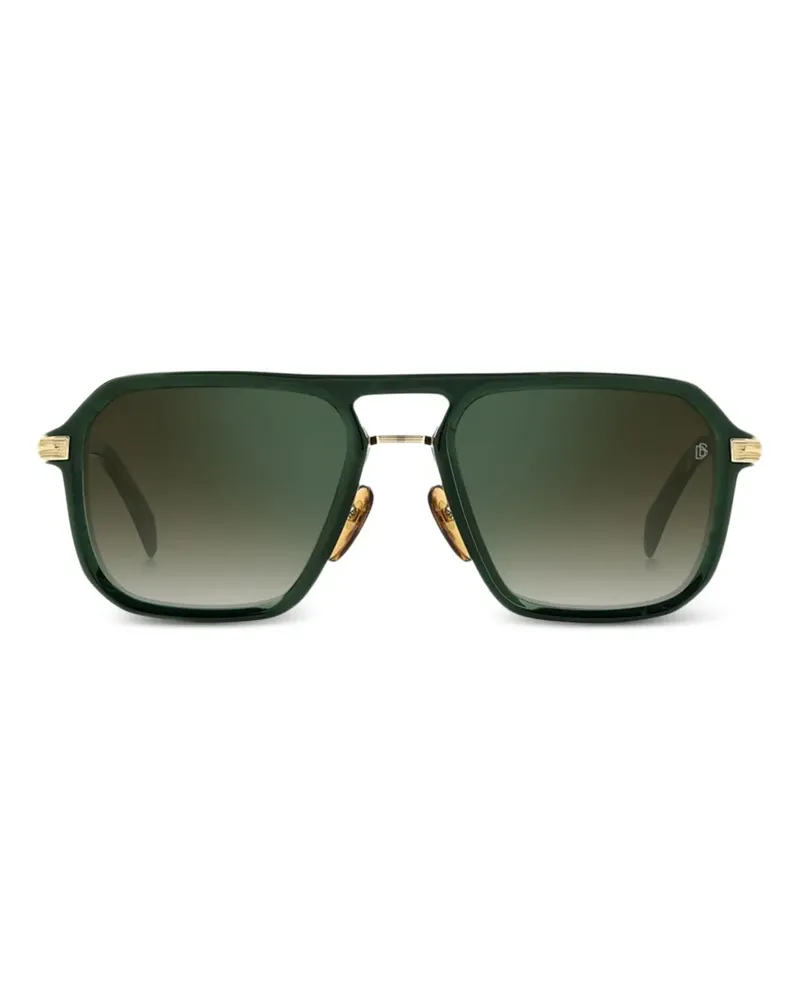 EYEWEAR by DAVID BECKHAM Eckige Sonnenbrille mit goldfarbenem Detail Gold