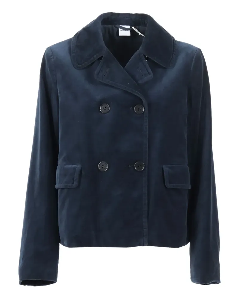 ASPESI Doppelreihige Jacke mit Samtstruktur - Blau Blau