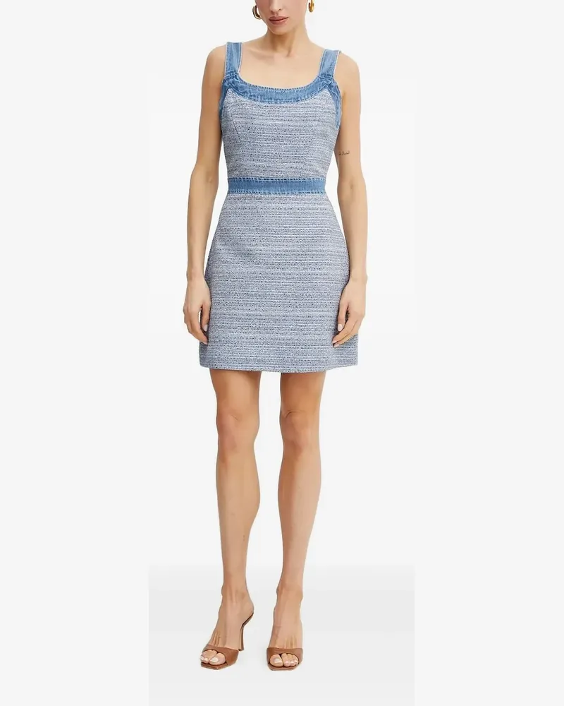 Guess Tweed-Minikleid mit Denimborte - Blau Blau
