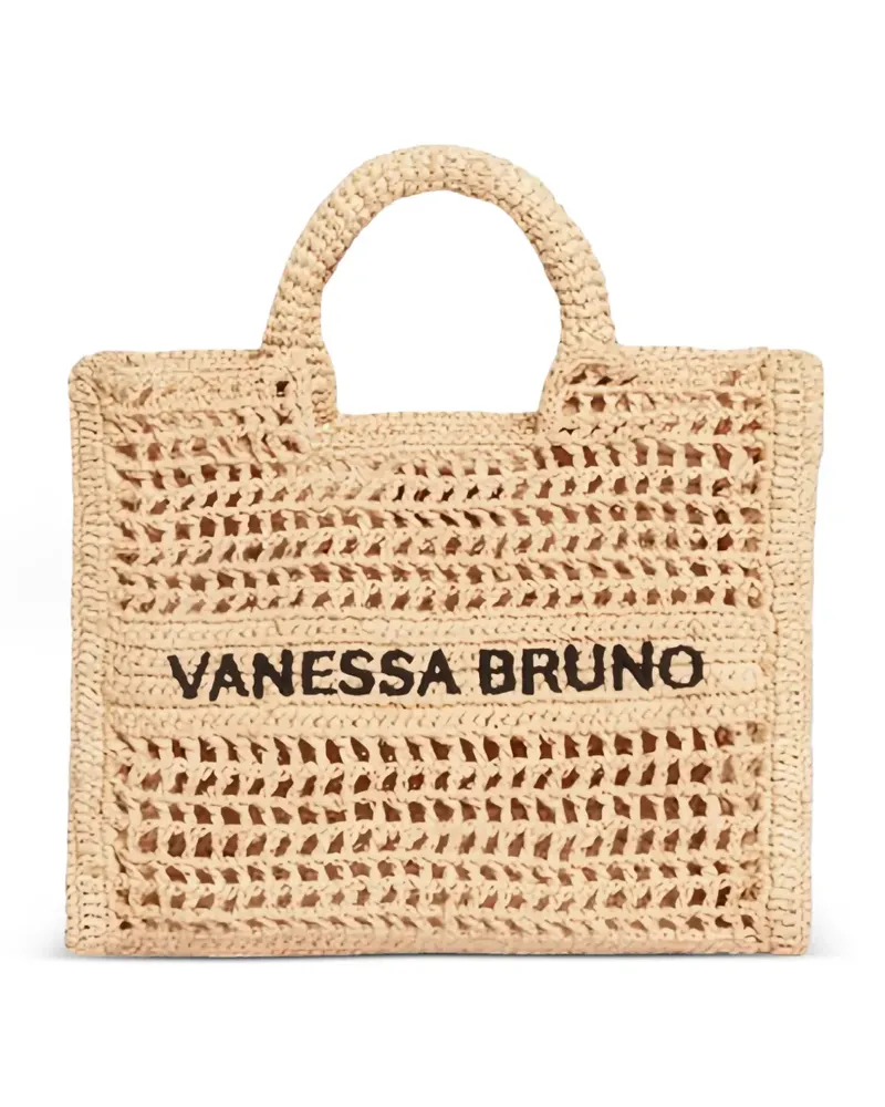Vanessa Bruno small openwork top-handle tote bag - Nude Nude