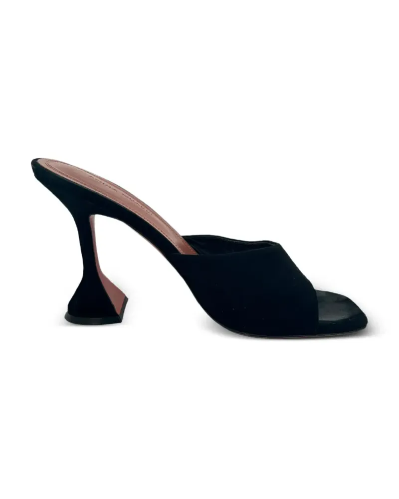 Amina Muaddi Lupita Mules aus Wildleder - Schwarz Schwarz