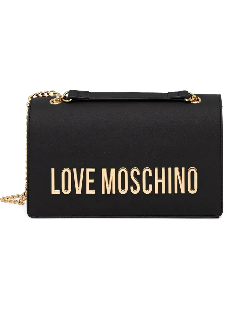 Moschino logo chain crossbody bag - Schwarz Schwarz