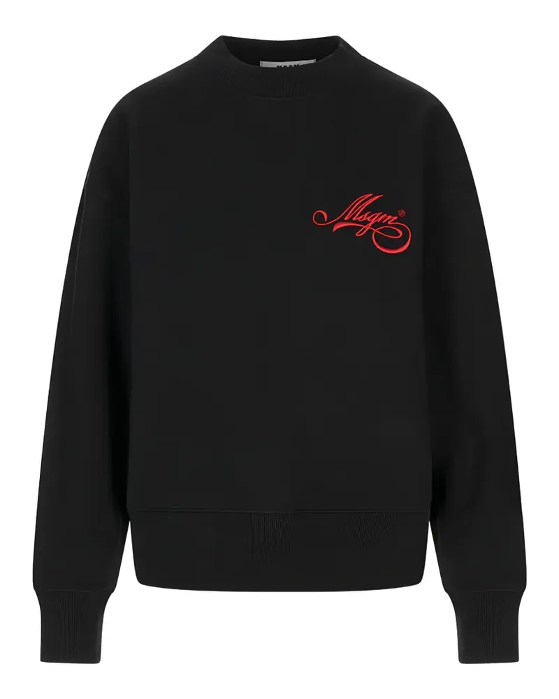 MSGM embroidered logo crew-neck sweatshirt - Schwarz Schwarz