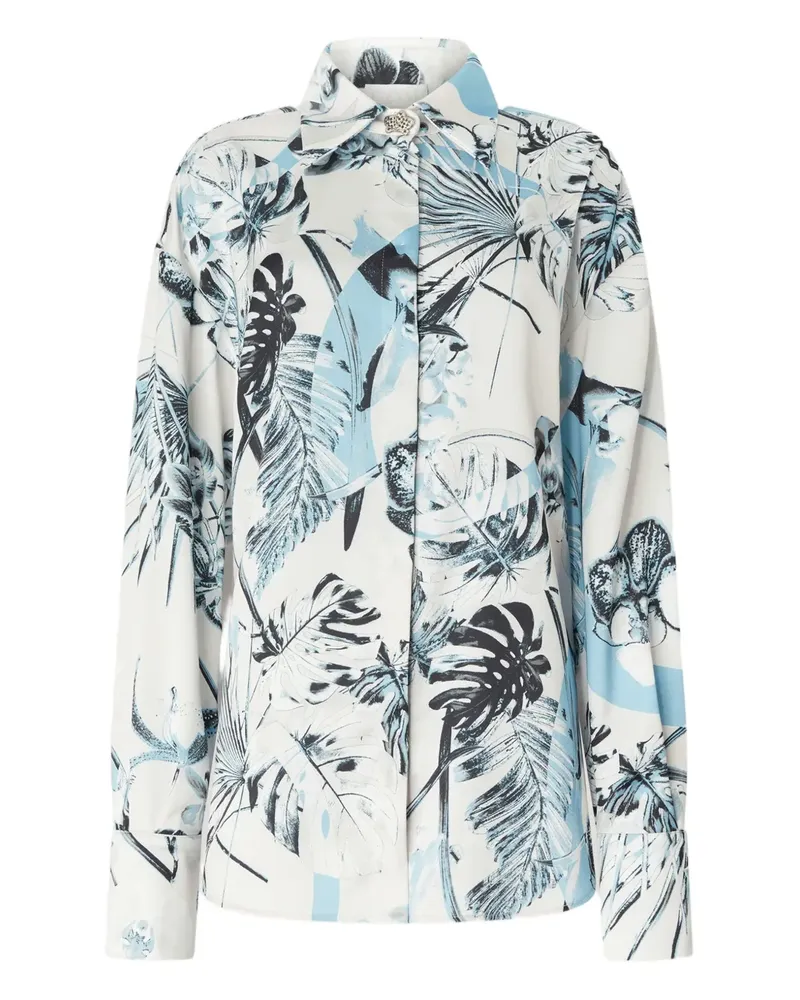 Genny Satinhemd mit Blumen-Print - Mehrfarbig Mehrfarbig