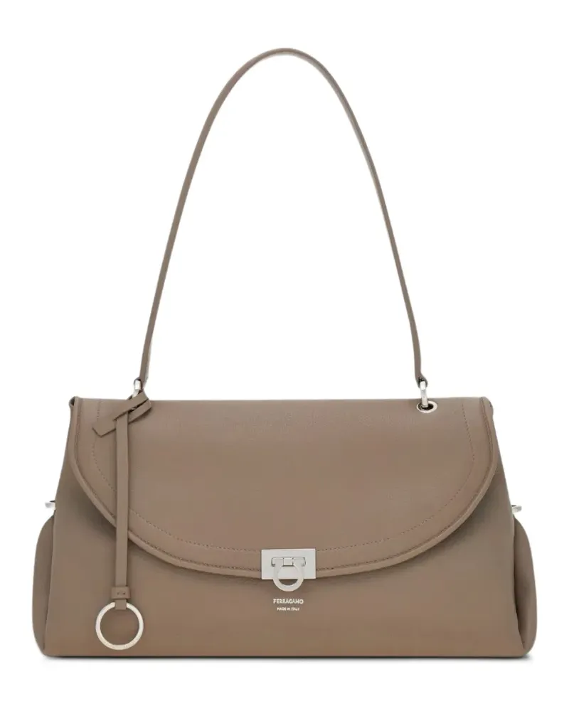 Ferragamo Sofia leather shoulder bag - Nude Nude