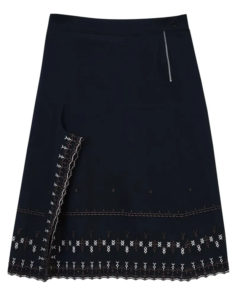 Christophe Lemaire Bestickter Rock - Schwarz Schwarz