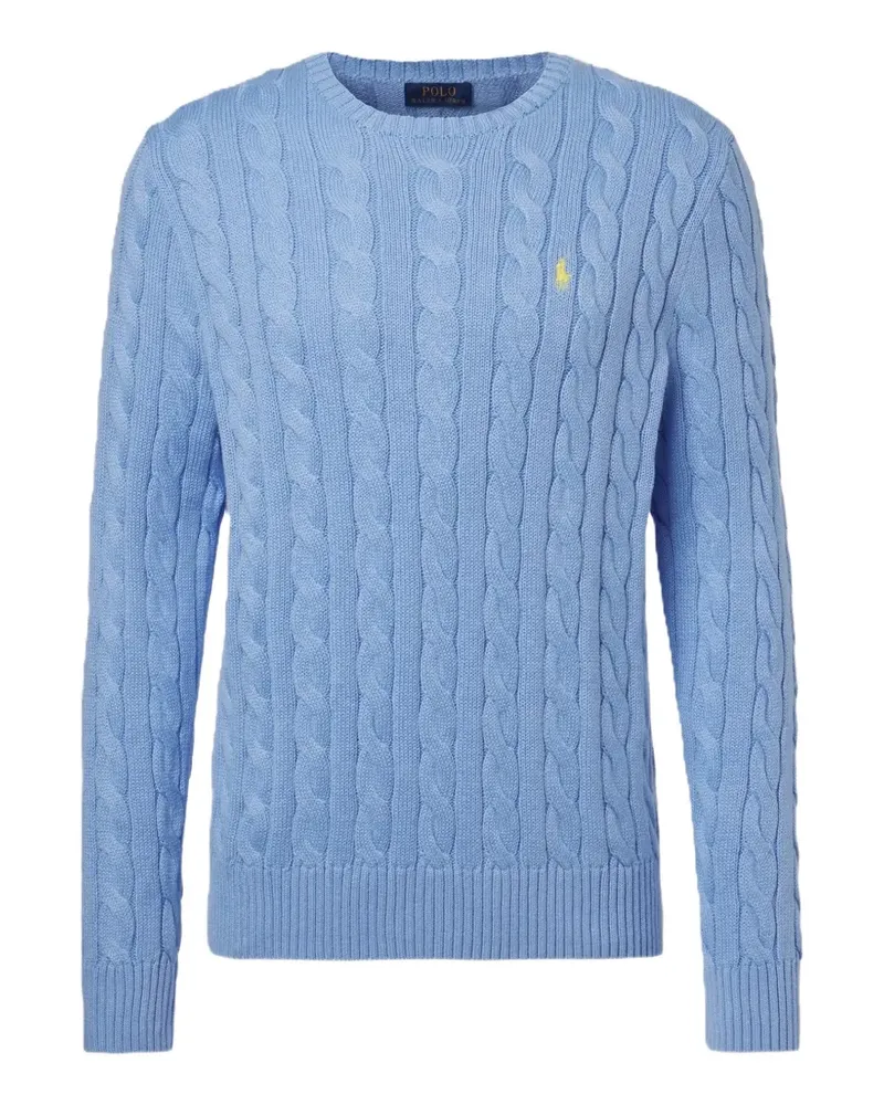Ralph Lauren Pullover mit Zopfmuster und Logo-Stickerei - Blau Blau