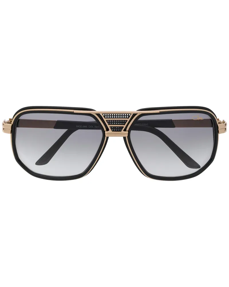 CAZAL Eckige '666' Sonnenbrille - Schwarz Schwarz