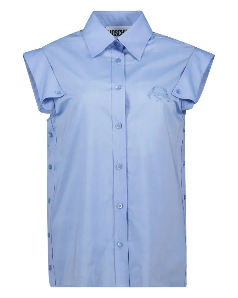 Moschino Hemd mit Logo-Stickerei - Blau Blau