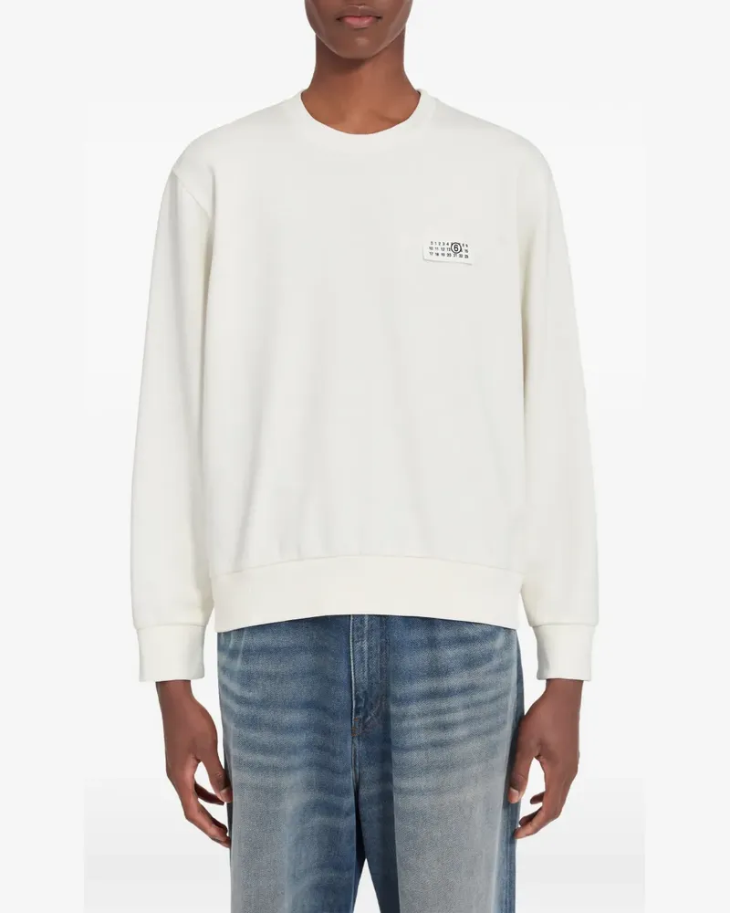 Maison Margiela Sweatshirt mit Logo-Patch - Weiß Weiß