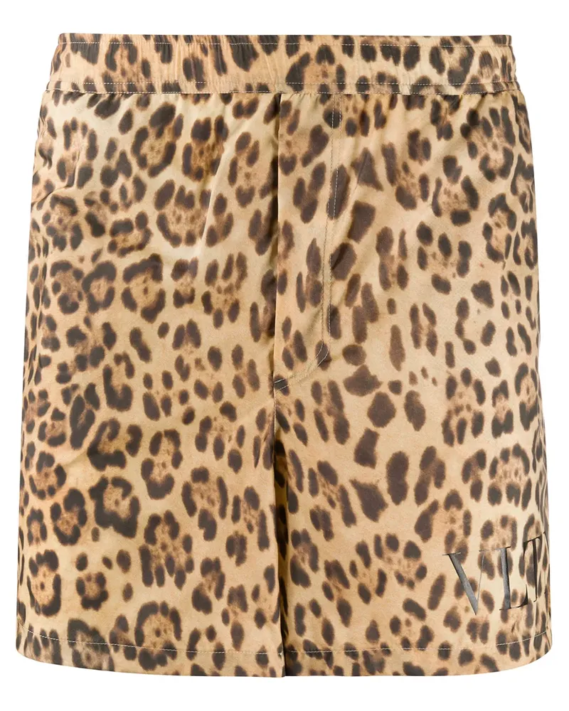Valentino Garavani Badeshorts mit Leo-Print - Nude Nude