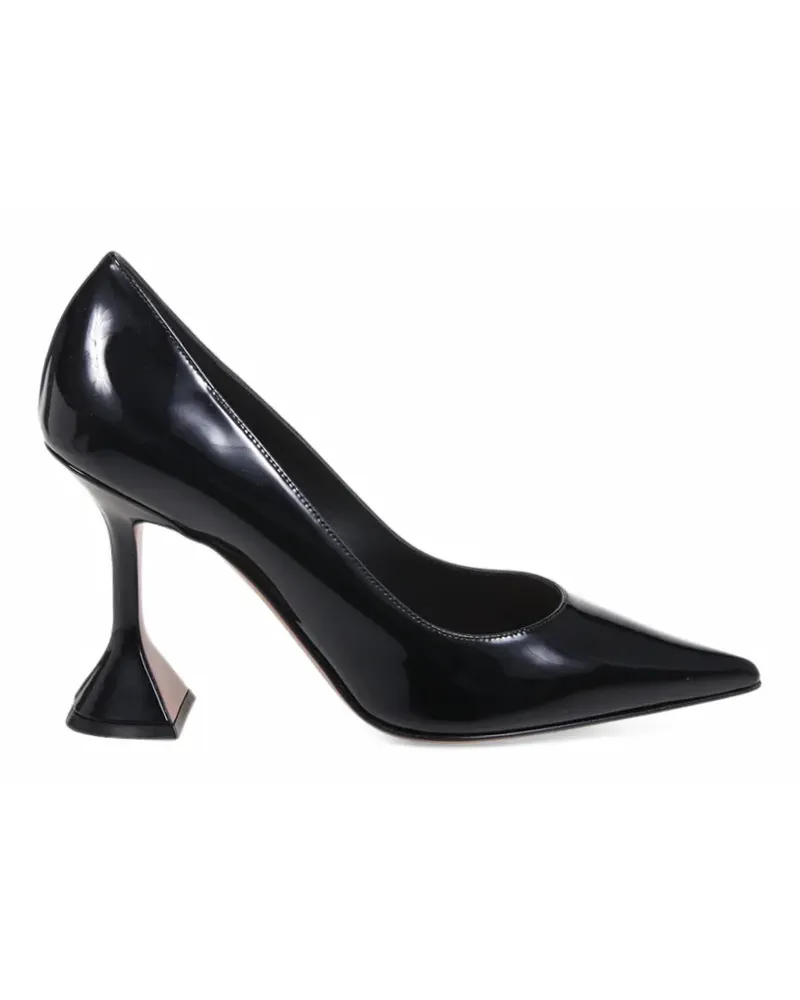 Amina Muaddi Ami Pumps aus Nappaleder 95mm - Schwarz Schwarz
