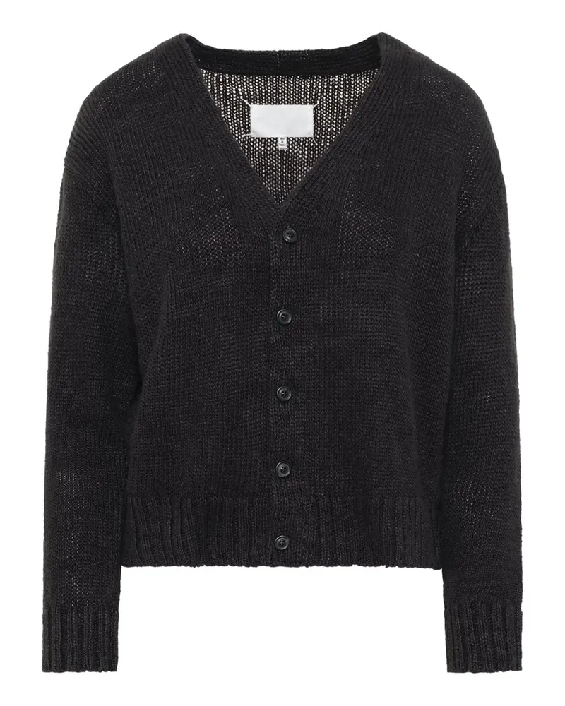 Maison Margiela four-stitch logo hemp cardigan - Schwarz Schwarz