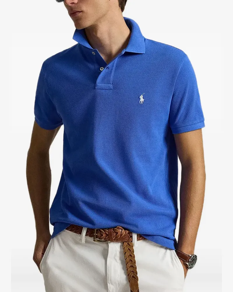 Ralph Lauren logo-embroidered piqué-knit polo shirt - Blau Blau