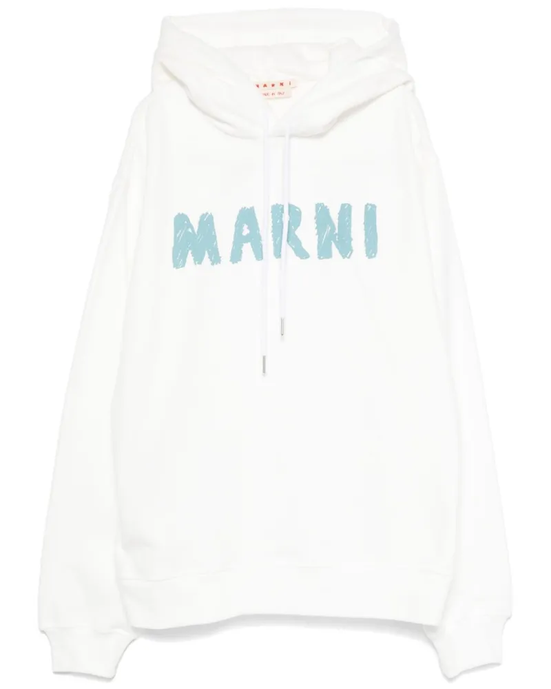Marni Hoodie mit Logo-Print - Weiß Weiß