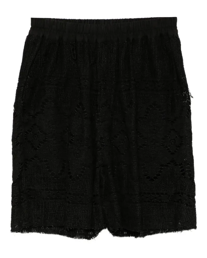 BY WALID Shorts mit Spitzenbesatz - Schwarz Schwarz