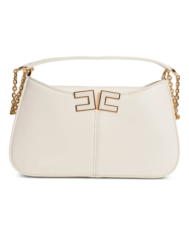 Elisabetta Franchi Schultertasche mit Kettenriemen - Nude Nude