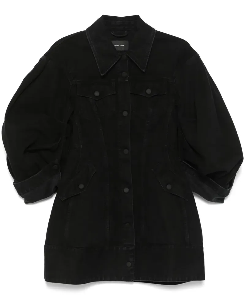 Simone Rocha Skulpturaler Jeansmantel - Schwarz Schwarz