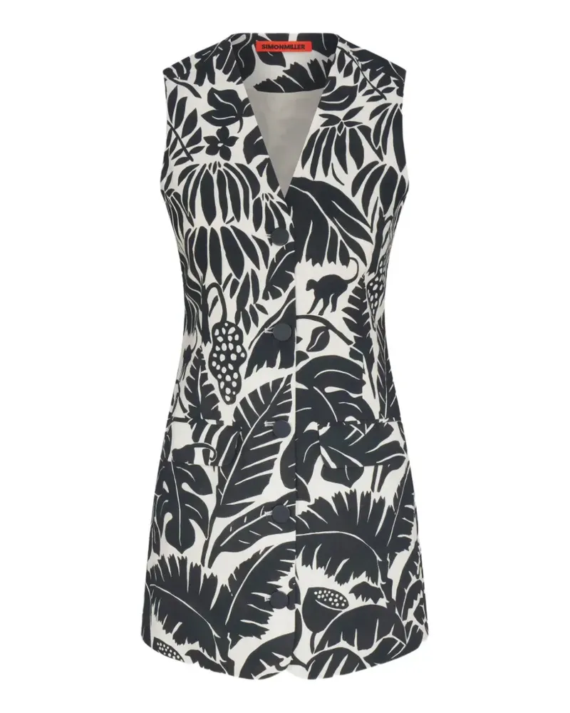 Simon Miller Carob Acapulco-print mini dress - Schwarz Schwarz
