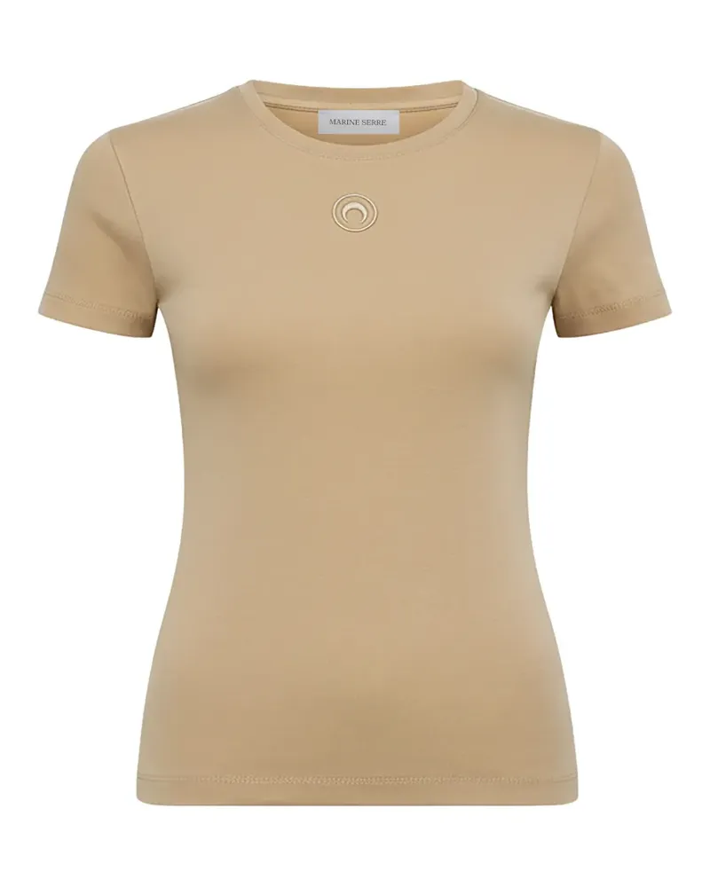 Marine Serre T-Shirt mit Mond-Logo - Nude Nude
