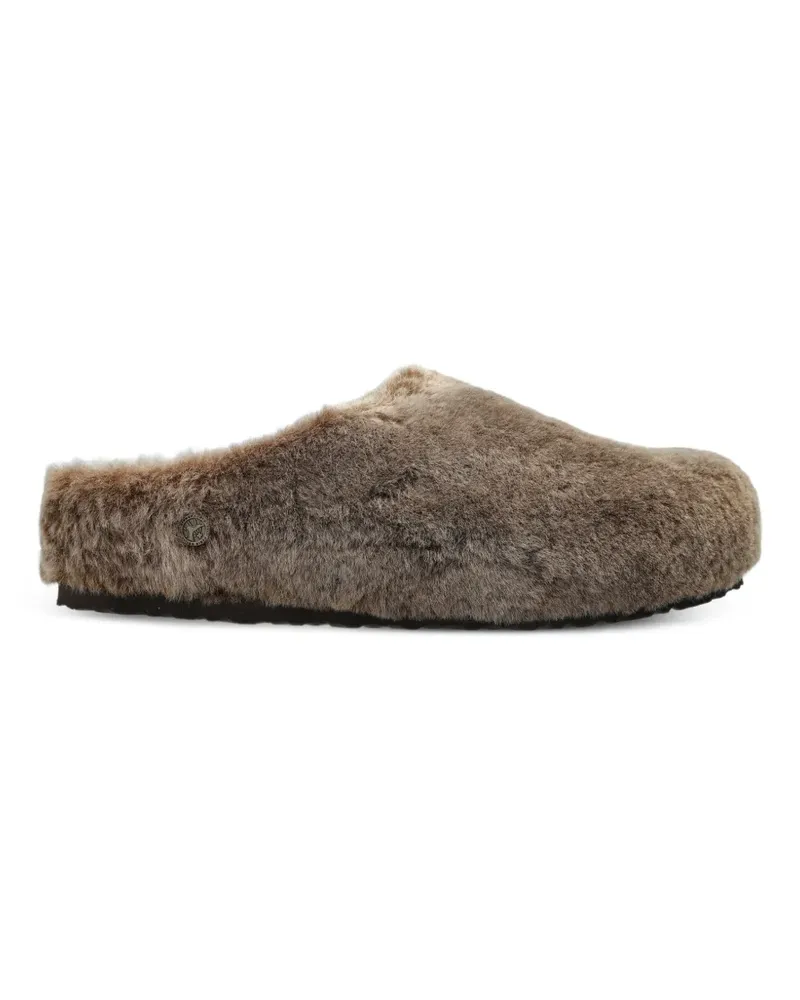 Birkenstock Amsterdam Wrapped gefütterte Pantoletten - Grau Grau