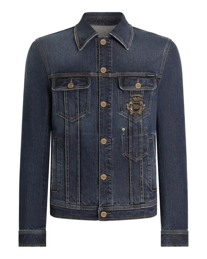 Dolce & Gabbana Jeansjacke mit Logo-Patch - Blau Blau